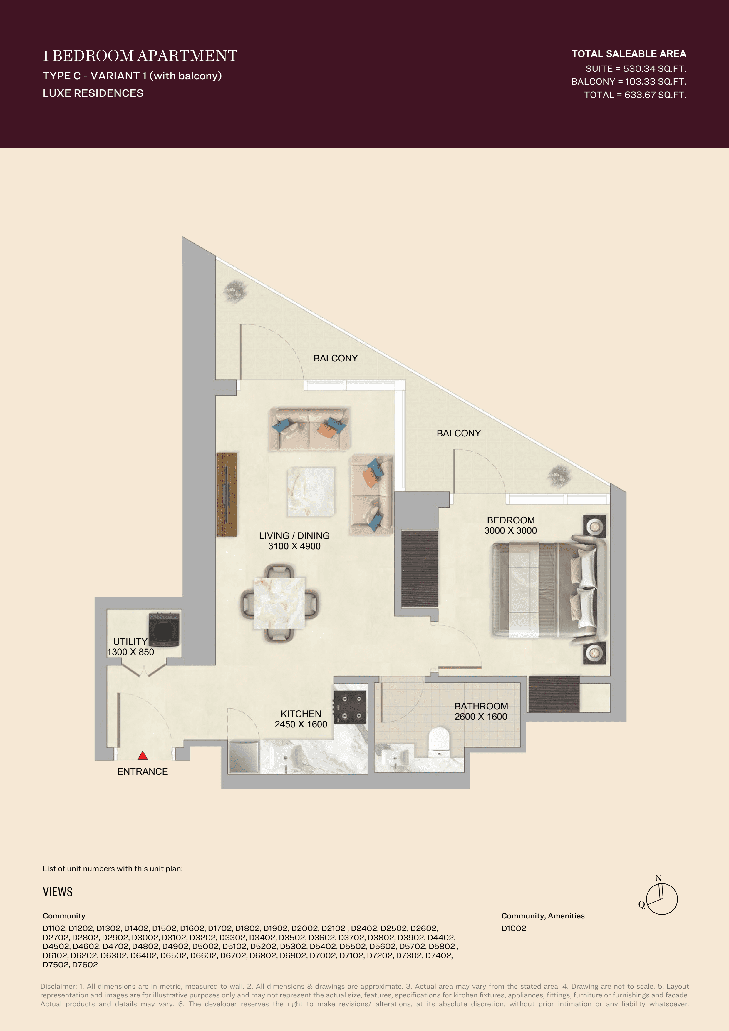 1 Bed Type C